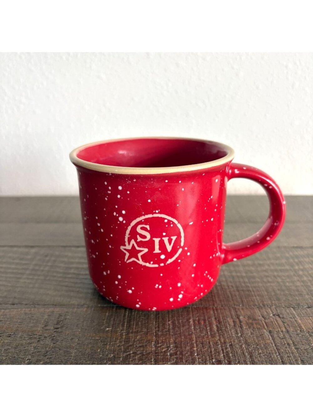 Makers Mark  S IV Camping Mug Cup Red Speckles Logo Kentucky Bourbon‎ Whiskey